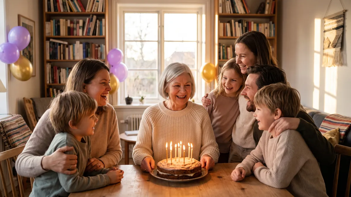Prezent na 60 urodziny dla mamy — mama świętuje jubileusz z rodziną